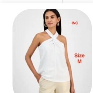 INC International Concepts Women's Linen-Blend Halter